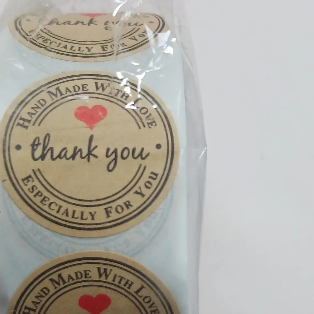 Roll of 500 Thank You Handmade Stickers